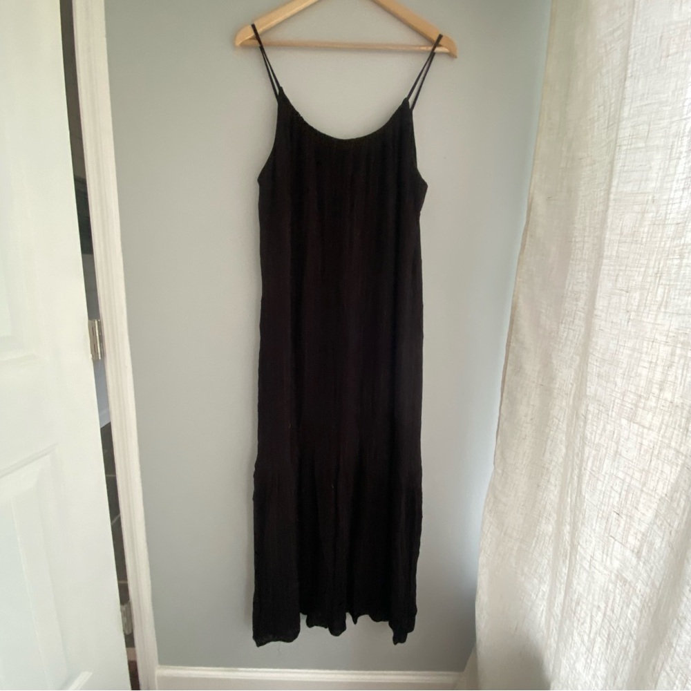 A New Day Black Sparkly Striped Midi Dress